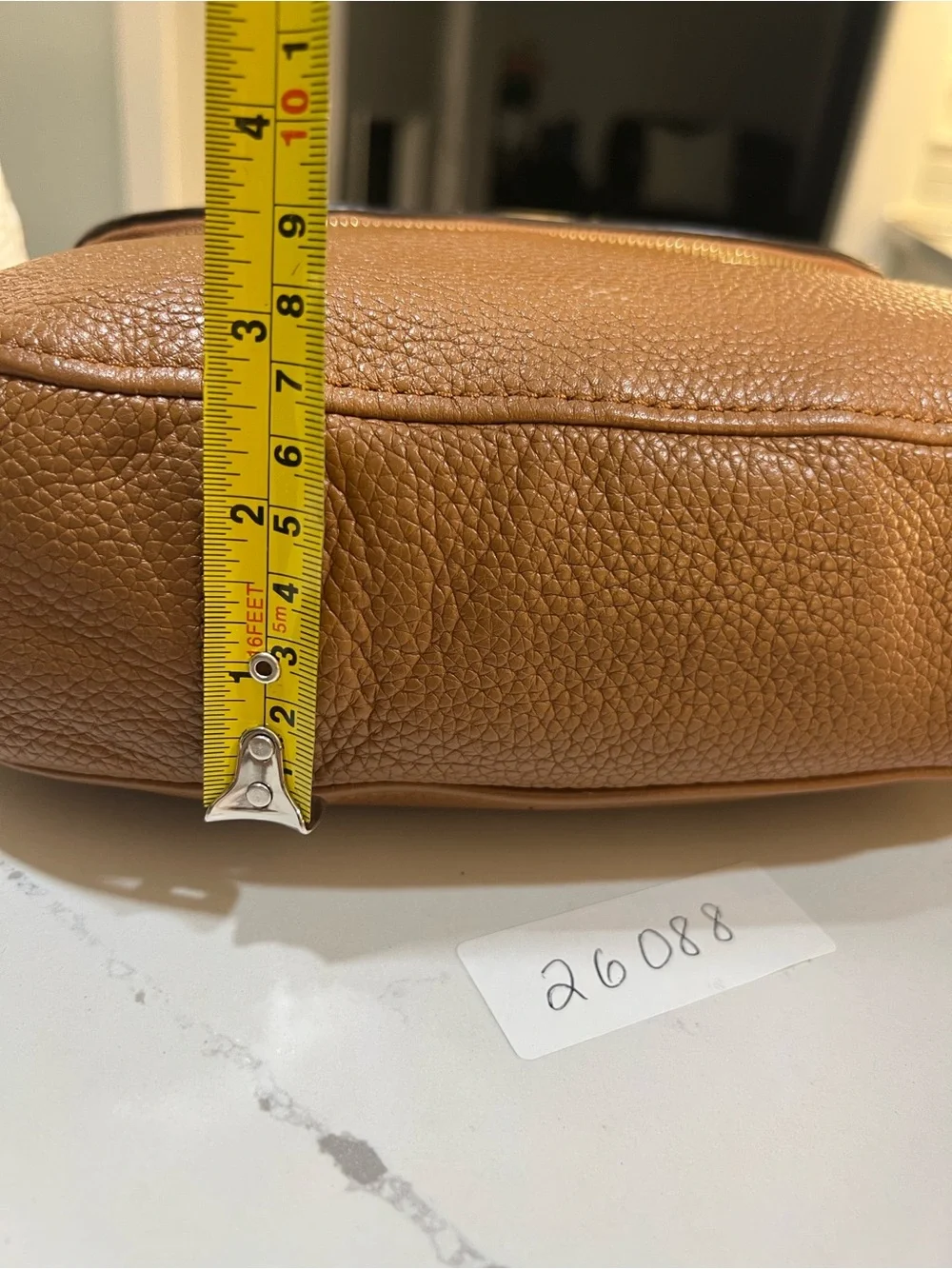Michael Kors Bedford Brown Pebbled Leather Shoulder Bag with Tassel